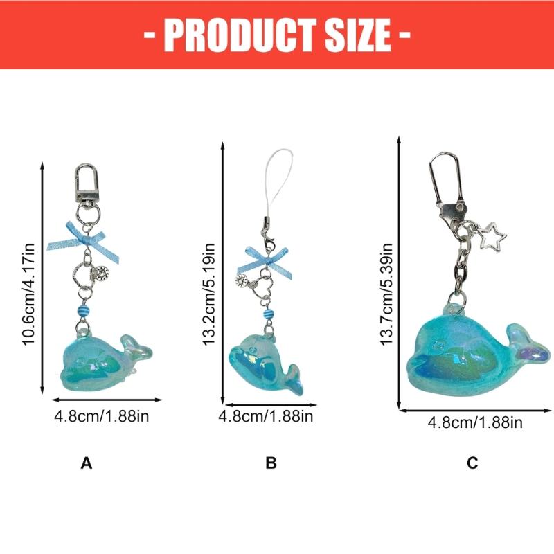 Multicolor Resin Whale Keychain Stylish Beadwork And Decoration Gift For Her