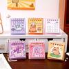 2025 Cute Cartoon Small Desk Calendar Creative Office Desktop Calendar Dual Daily Mini Memo Calendar Learning Planner
