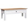 Day and Night - Day and Night White Panama Style Pine Wood Coffee Table 100x60x45 Cm
