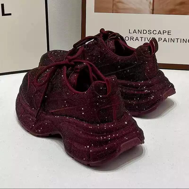 New thick-soled height-increasing casual shoes from Parisian genuine leather rhinonette breathable dad shoes