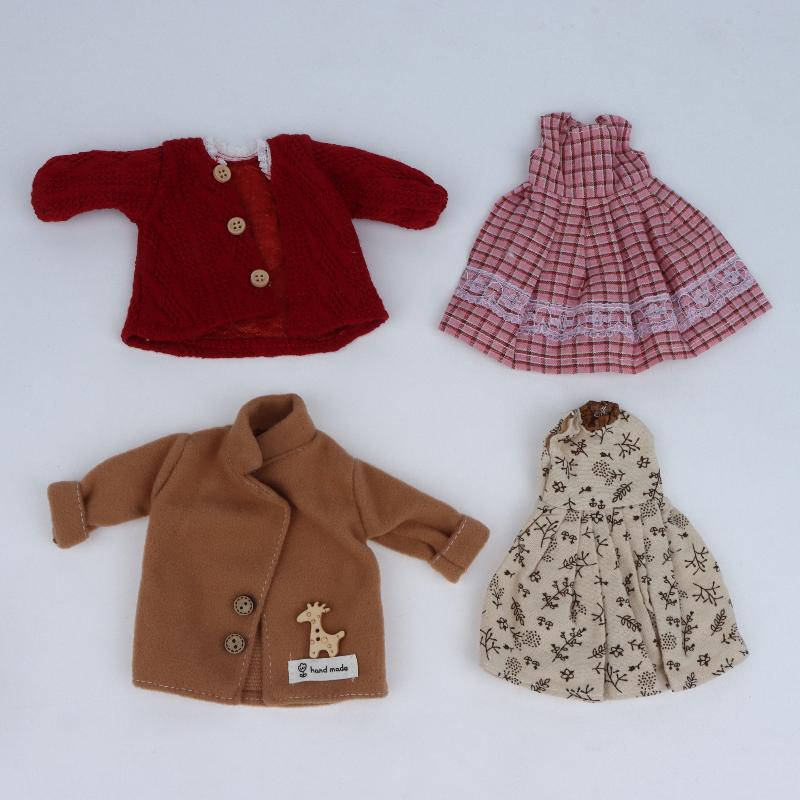 1 Set 1/6 Doll Outfit Kit 30Cm Doll Clothes Pretty Dress Hat Winter Coat Girl Toy Gift Doll Accessory No Shoes And Doll