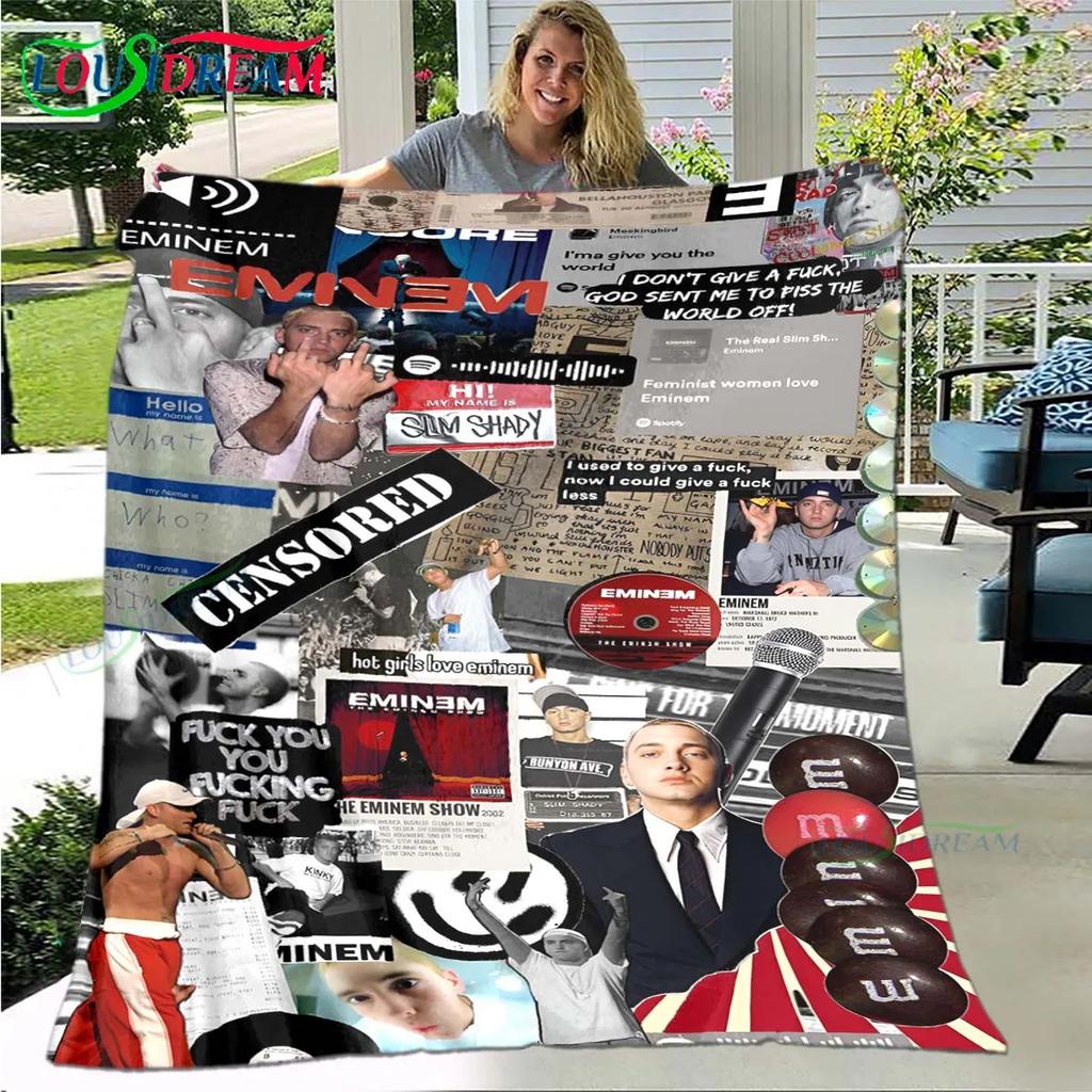 Pop Singer E-Eminem Blanket,Flannel Throw Blanket for Home Bedroom Bed Sofa Picnic Office Hiking Leisure Nap Birthday Gift