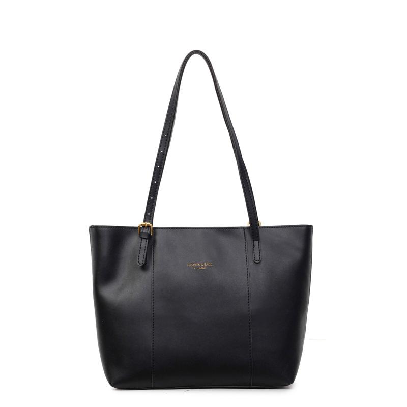 

Premium sense simple tote bag new fashion shoulder bag commuter casual versatile large capacity retro bag чёрный
