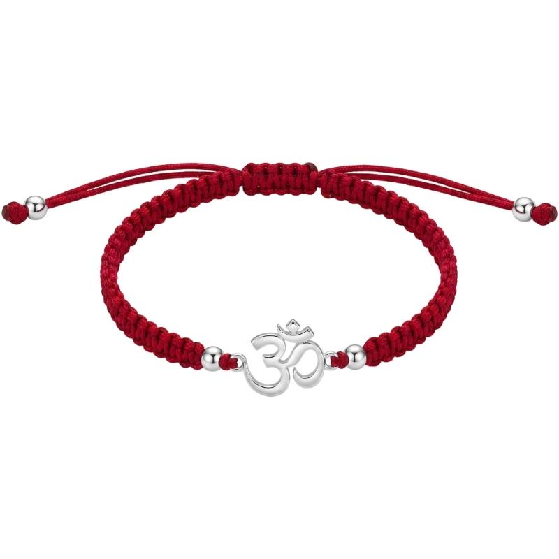 Symbool Hanger Verstelbare Gevlochten Armband, Schuifknoop Polsketting voor Casual Dagelijkse Styling met Stalen Detail