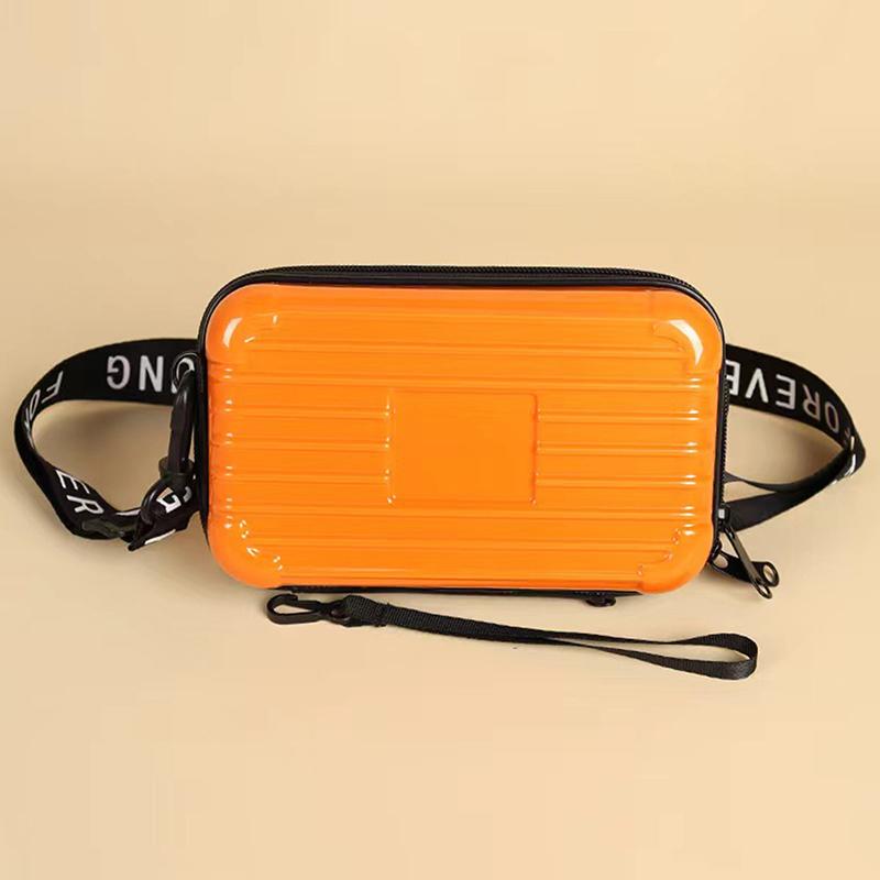 

Мини-сумка в форме чемодана Дорожная сумка Сумка-тоут Сумка через плечо Водонепроницаемая сумка Жесткий чехол Коробка Чемодан Кошелек Клатч оранжевый