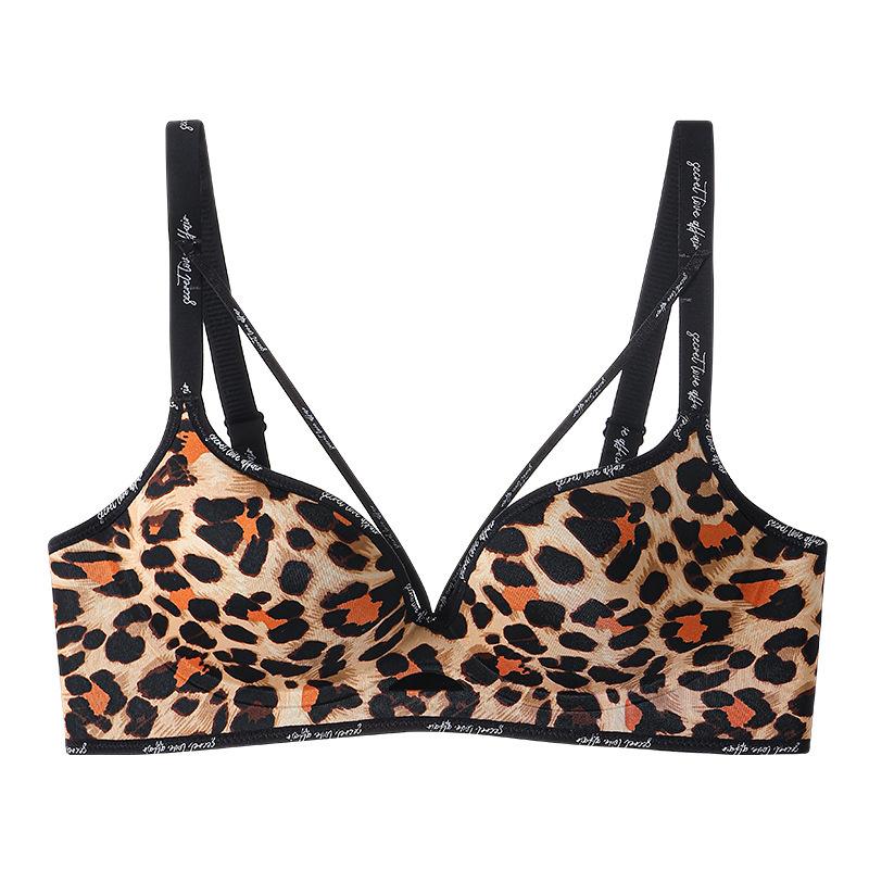 Traceless Mood, Leopard Print Underwear, Women Gather Small Breasts, Show Big Anti-sagging, Close Secondary Breasts, Pure Desire, Sexy Bra Cover