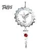 Talos Reflective Flower Wind Spinners, Outdoor Garden Decor, Sparkly Spinner with Bird Pendant, Metal Chimes Gifts for Patio Balcony Yard