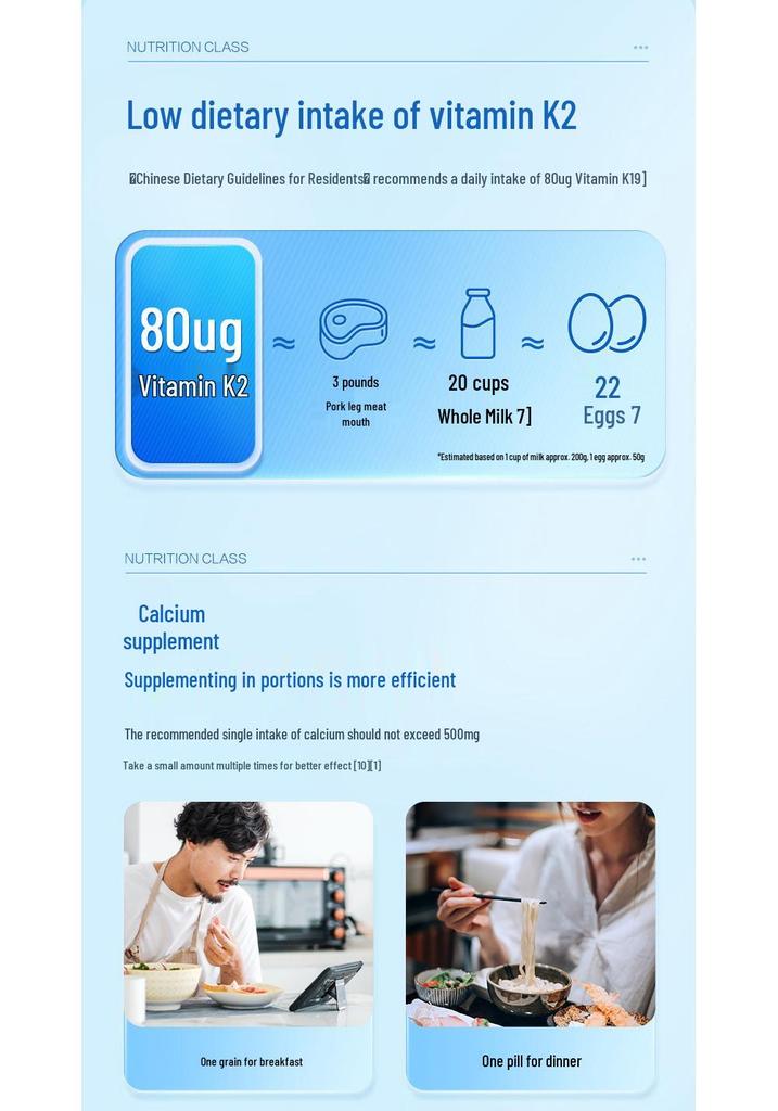 Tangchen Beijian Calcium, Vitamin D3 & K2 Supplement - 400 Capsules Gift Box