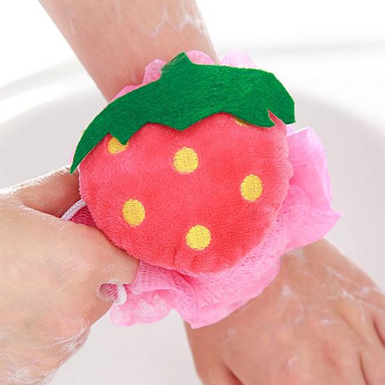 Yumuşak Meyve Şekli Banyo Püskülü Duş Süngeri Vücut Köpüğü Kabarcık Ağı Top Vücut Peelingi