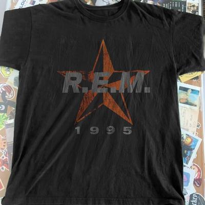 NEU! R.E.M. Bandshirt 1980er Alternative Rock Unisex Schwarzes Baumwoll-T-Shirt