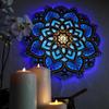 LED Nachtlicht Mandala Yoga Nachtlichter Raum Hintergrund Wand Holz Hängend Geschnitzt Blume Ornament Mehrschichtig