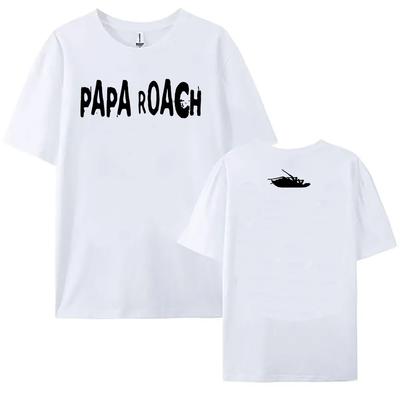 Katoenen Zomer T-shirts PAPA ROACH Heavy Mental Band T-shirts Grafische Kleding voor Vrouwen Korte Mouw Unisex Streetwear O-hals Dames Top