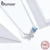 BAMOER Authentic 925 Sterling Silver Pave Setting CZ  Flying Butterfly Necklace Original Brand Design Jewelry