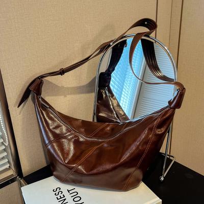 Retro Croissant Bag, Premium Texture Women'S Dumpling Bag, Large Capacity, Shoulder Crossbody Armpit Bag.