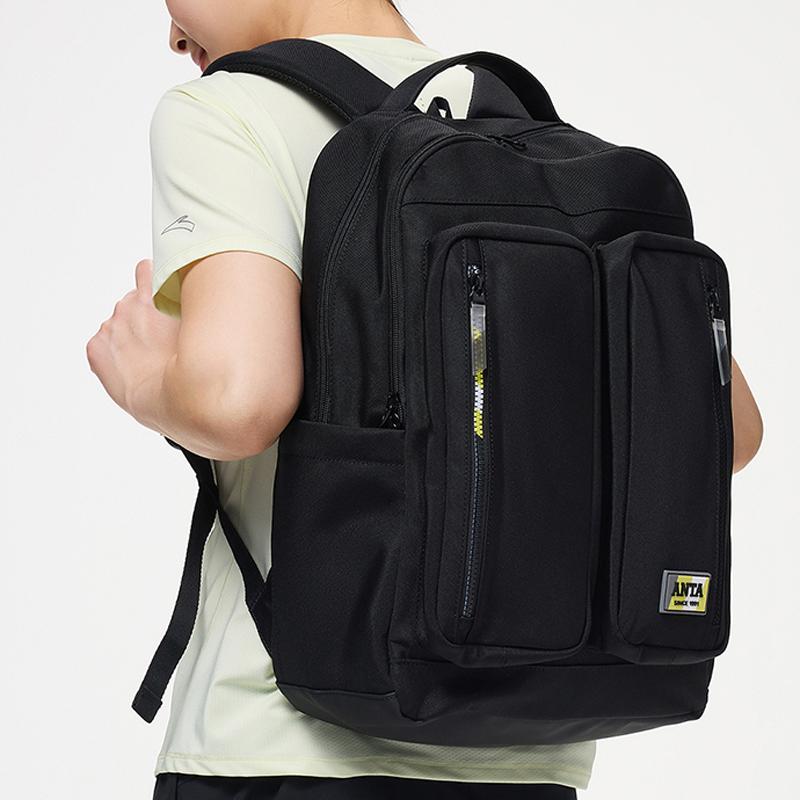 New Anta Fabric Backpack Unisex Basic Black 192428152-1
