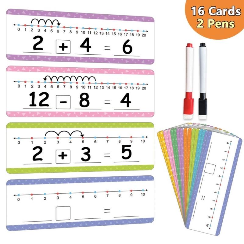 Addition And Subtraction Practice Flashcards Writable Erasable Erasable Mathematics Operations Training Card For Student