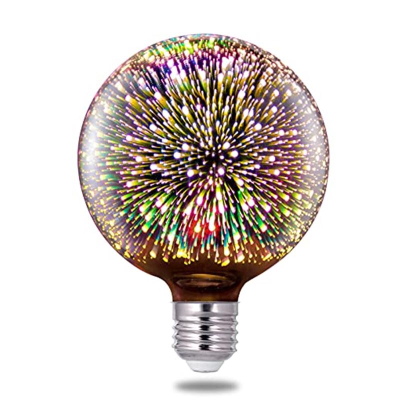 3D Fireworks LED Light Bulb E27 AC100-240V Glass Bulbs Retro Edison Lamp for Home Bedroom Party Decoration Light Bulb