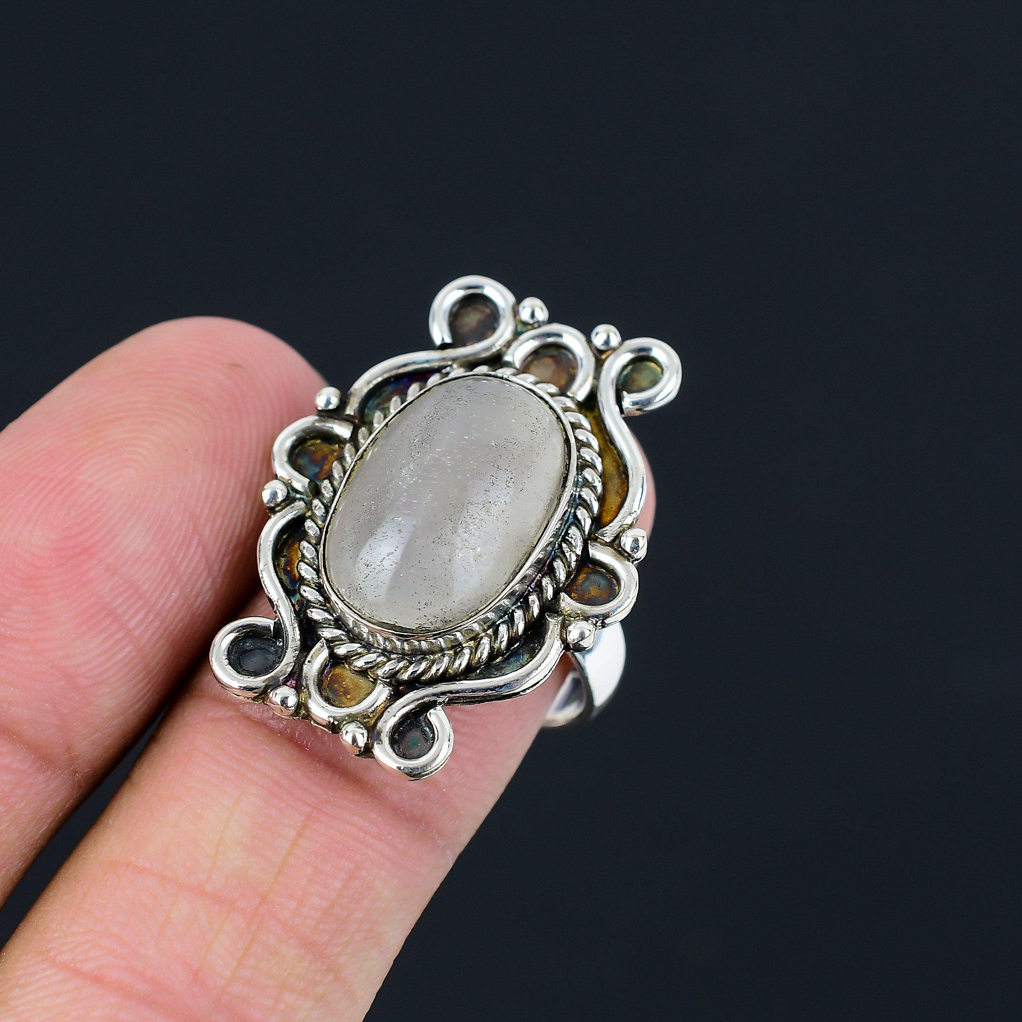 Sisters Day Sale 925 Sterling Silver Crystal Quartz Stone Stackable Ring Jewelry 9