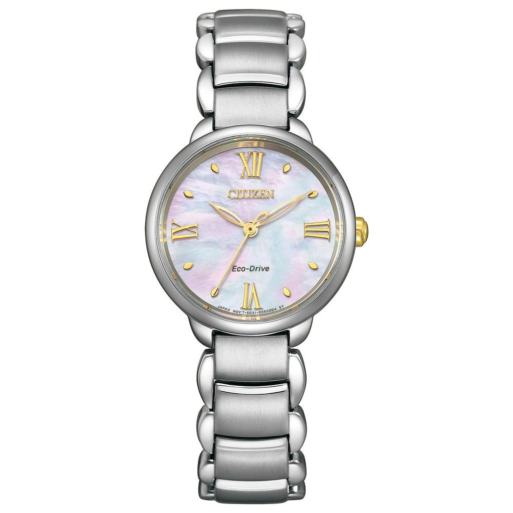 Citizen Elle Waterproof Watch with Second Solar Silver Eco-Drive Mother-of-Pearl Case, Hand, Powered, EM0927-87Y, Women's,