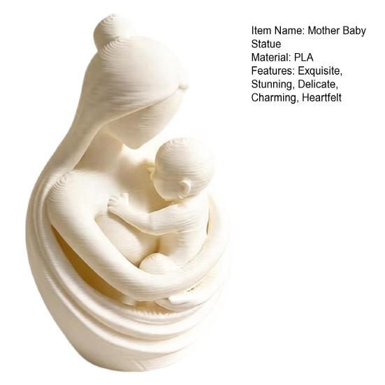 Mother Holding Baby Sculpture 3D Printed Mother And Child Figurine for Nursery Room Table Decor Mother's Day Gifts for New Mom