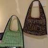 Leopard Print Lazy Wind Canvas Bag Women'S Large-Capacity Commuting Shoulder Handbag Casual Versatile Tote Bag