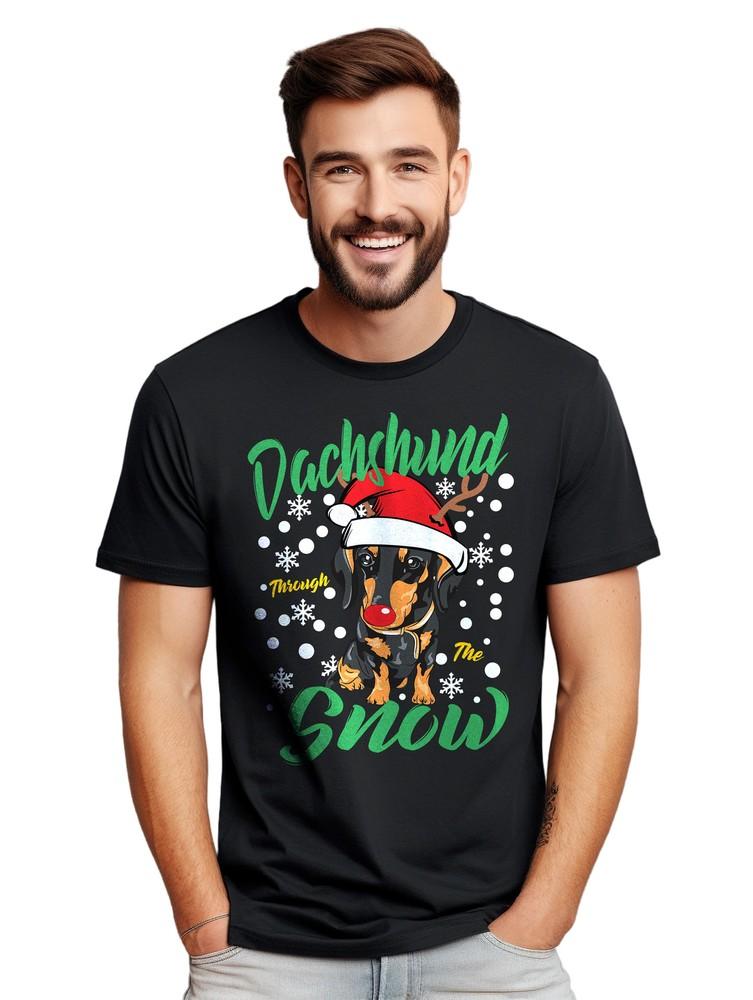 Dachshund Snow Xmas T-shirt - Funny and Festive! Unleash Your Furry Friend's Chr