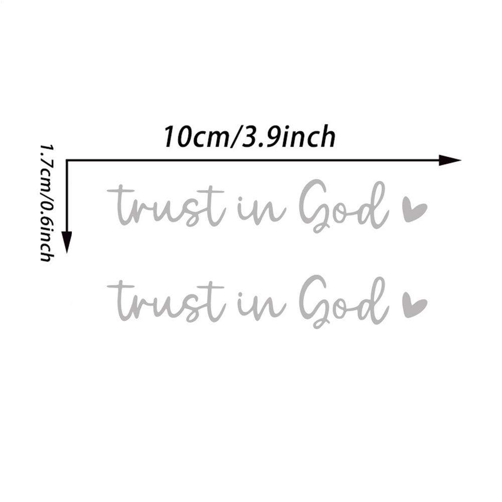 2pcs Rearview Mirror Decal Affirmation Car Stickers Trust In God Adhesive Mirror Decal Styling Decals Car Interior Decorations