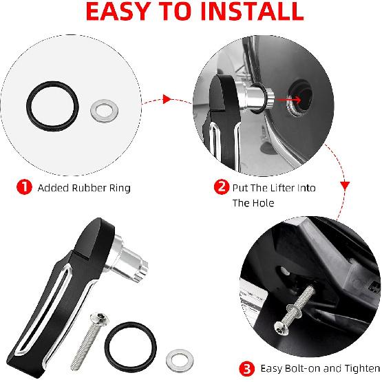 Amazicha Black Saddlebag Lid Lifters Saddle Bag Latch Kit Fit for Harley Davidson Touring Street Glide, Road King, Road Glide, Electra Glide, Ultra