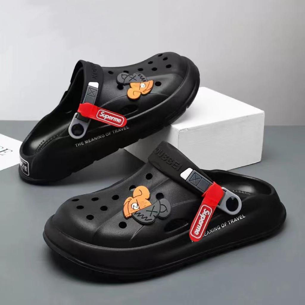 Thick-soled Hole Shoes Men's 2025 New Non-slip Thick-soled Light and Breathable Beach Bag Head Cool Slippers