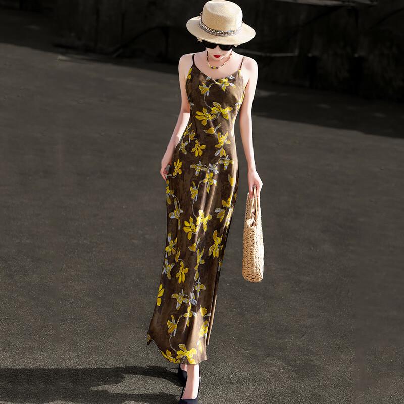 Lanser French Retro Oil Painting Print Midi Dress