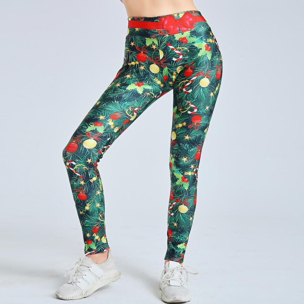 Christmas Digital Printing Sports Yoga Leggings Women's Pants