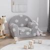 VidaXL Children's Sofa Bed, Mini Sofa with Removable Cover, Toddler Sofa, Children's Bedroom Furniture, Grey 356992