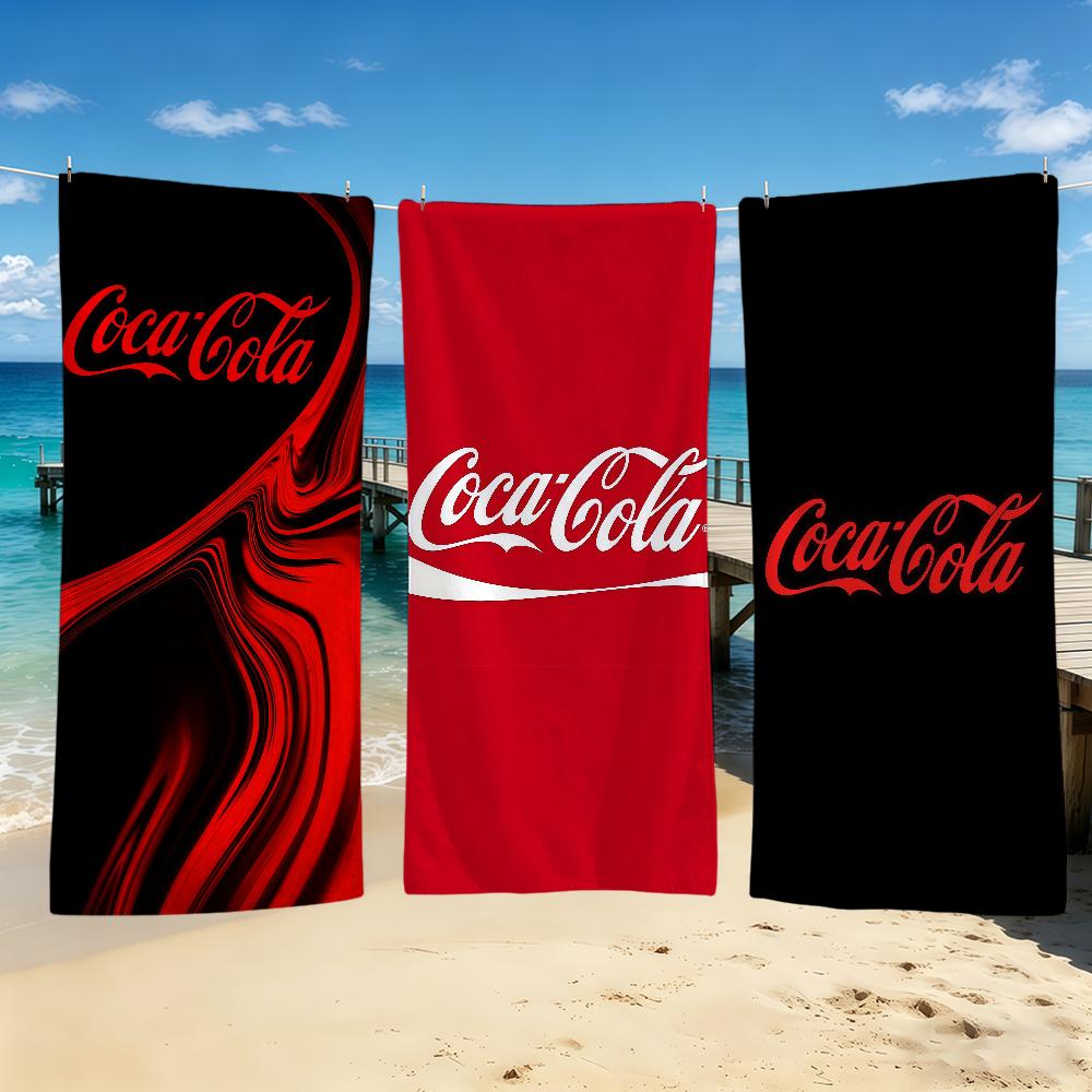 C-Coca-Cola-ES Modny Ręcznik z Logo Na Kemping Plażę Super Chłonny Szybkoschnący Letni Ręcznik