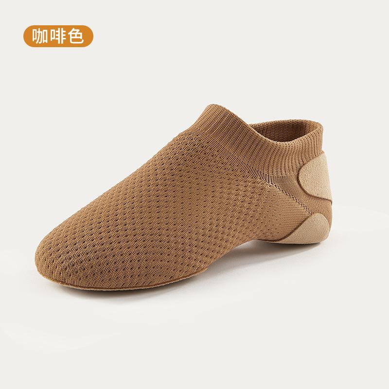 Unisex Nylon Upper Leather Sole Slip-on Jazz Shoe For Women And Men's Dance Shoes