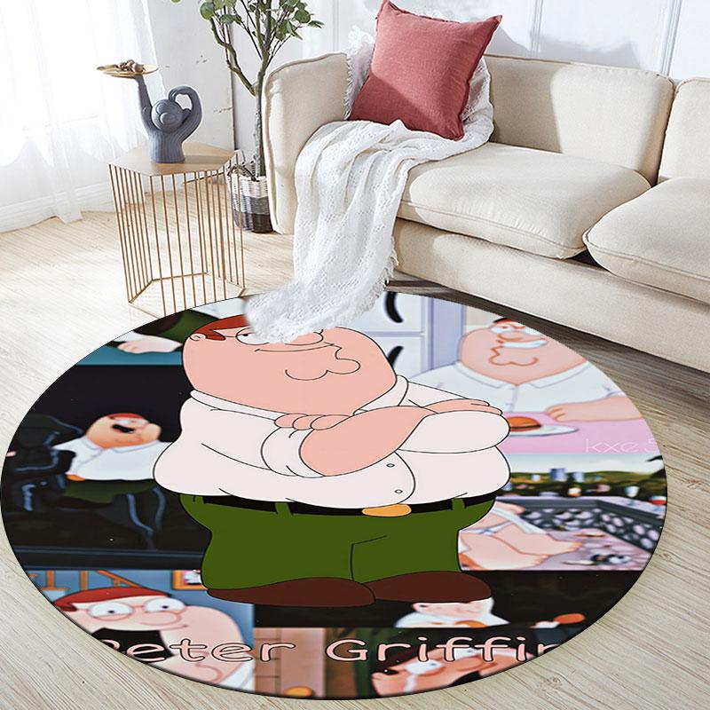 Peter Griffin Pattern Round rug,Carpet Rug for Living Room Bedroom Playroom ,Non-slip Floor Mat,Holiday Gifts and Birthday Gifts.
