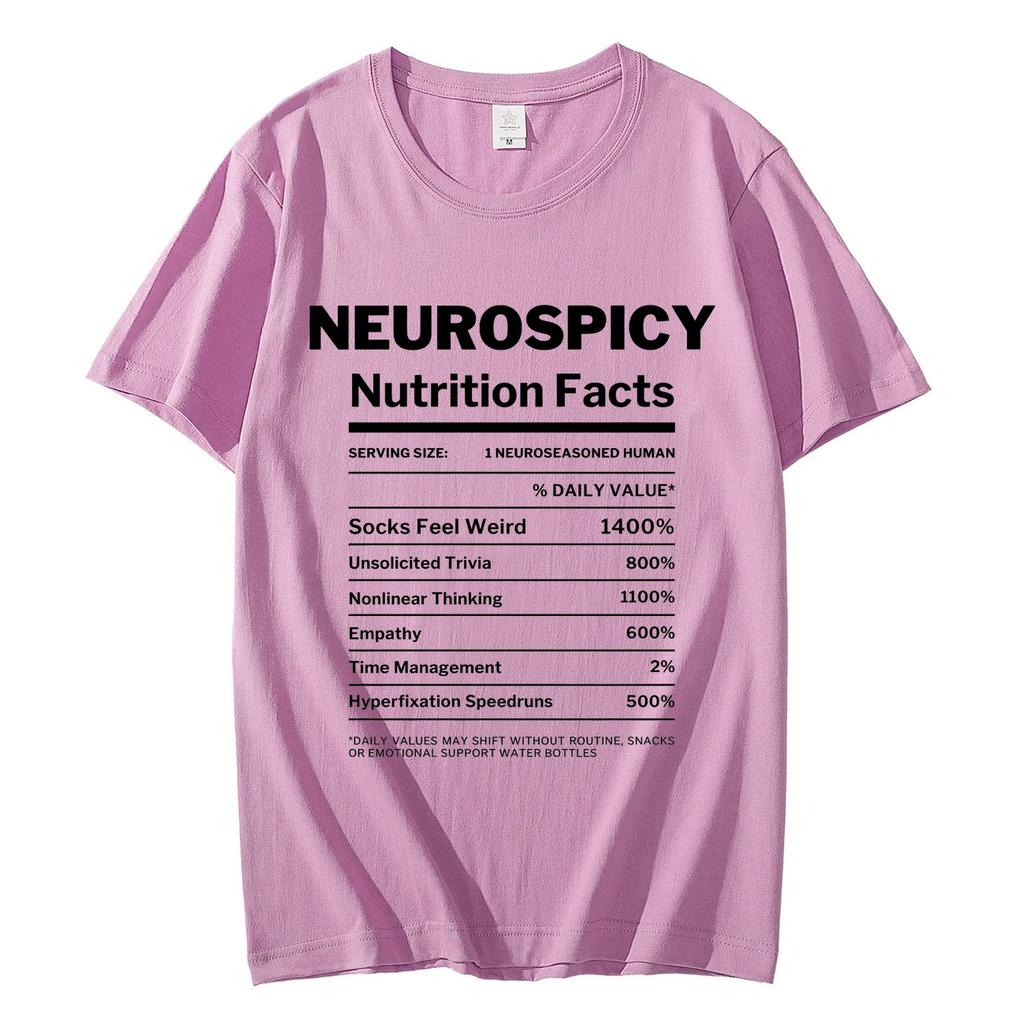 Funny Neurospicy Tshirt Men Women Summer Casual Fashion Short Sleeve Tshirts High Quality Cotton Oversized T Shirt Streetwear