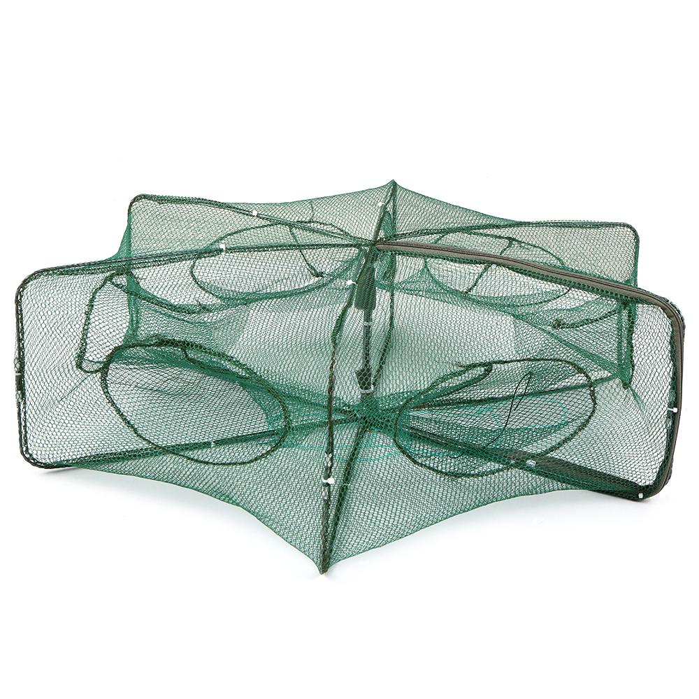 Foldable Fishing Net   6 Hole Fishing Net Shrimp Cage Trap Minnow Crab Baits Mesh Trap Net