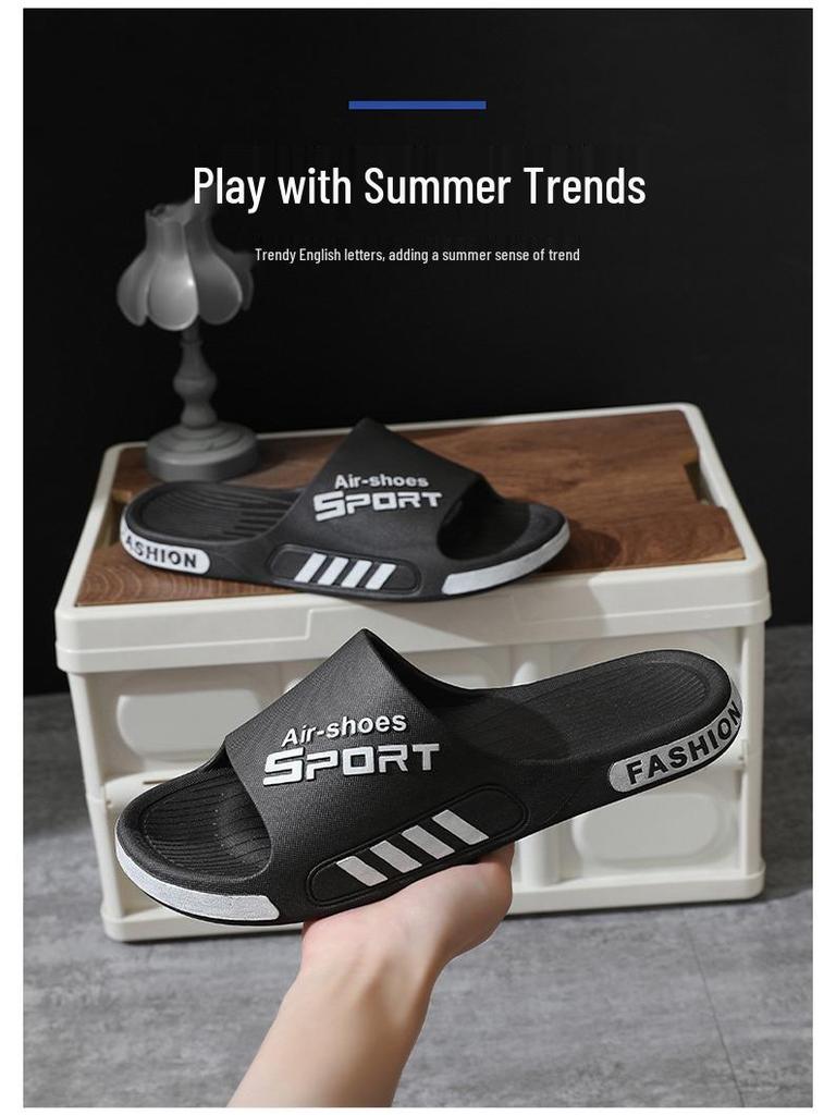 Men's Non-Slip Summer Slippers for Home and Outdoor Use – Comfortable Bathroom and Beach Flip-Flops for Couples.