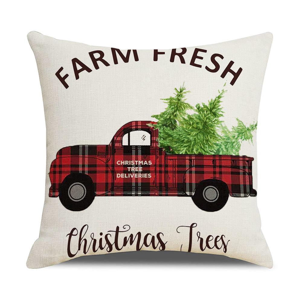 Roter Karomuster Weihnachts-Kissenbezug Leinen Sofa Kissenbezug Büro Kissenbezug Neuer Stil