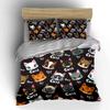 Cute Cartoon Cat Faces Pattern Bedding Duvet Cover Set  (1*Duvet Cover 2*Pillowcases, without duvet insert)