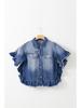 Frühling/Sommer 2025 Damen Europäisch-Amerikanische Gradient Ausgefranste Jeansjacke - Einreihig, Mehrknöpfig, Locker Geschnittenes Mode-Oberteil