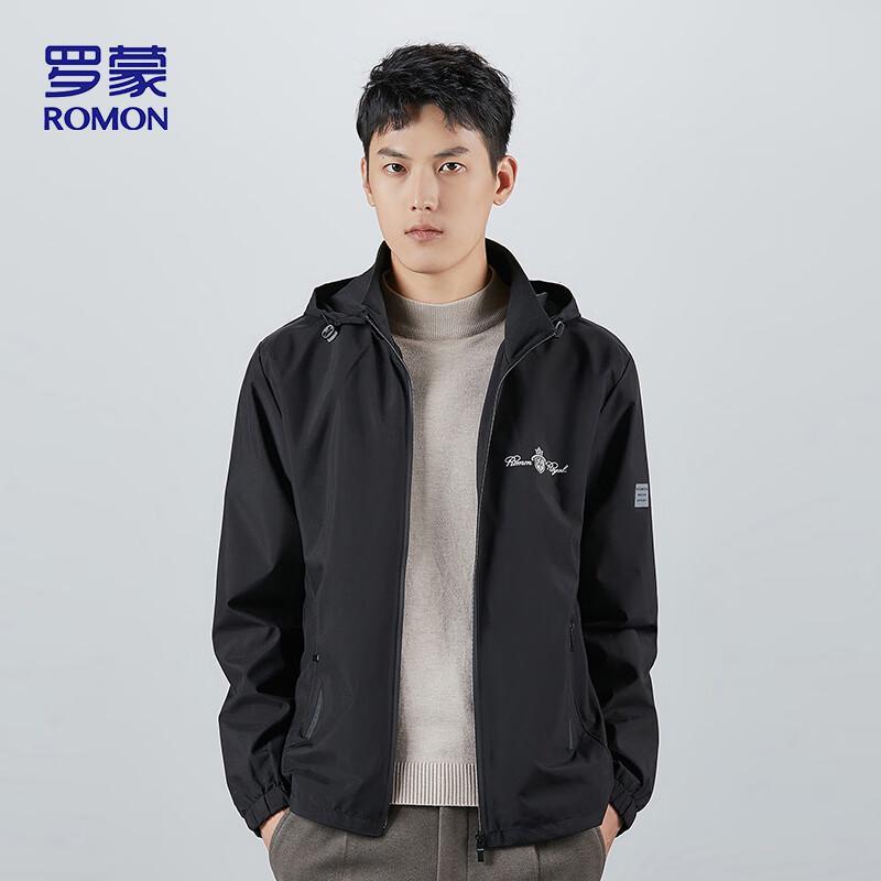 ROMON Men's Hooded Business Casual Jacket