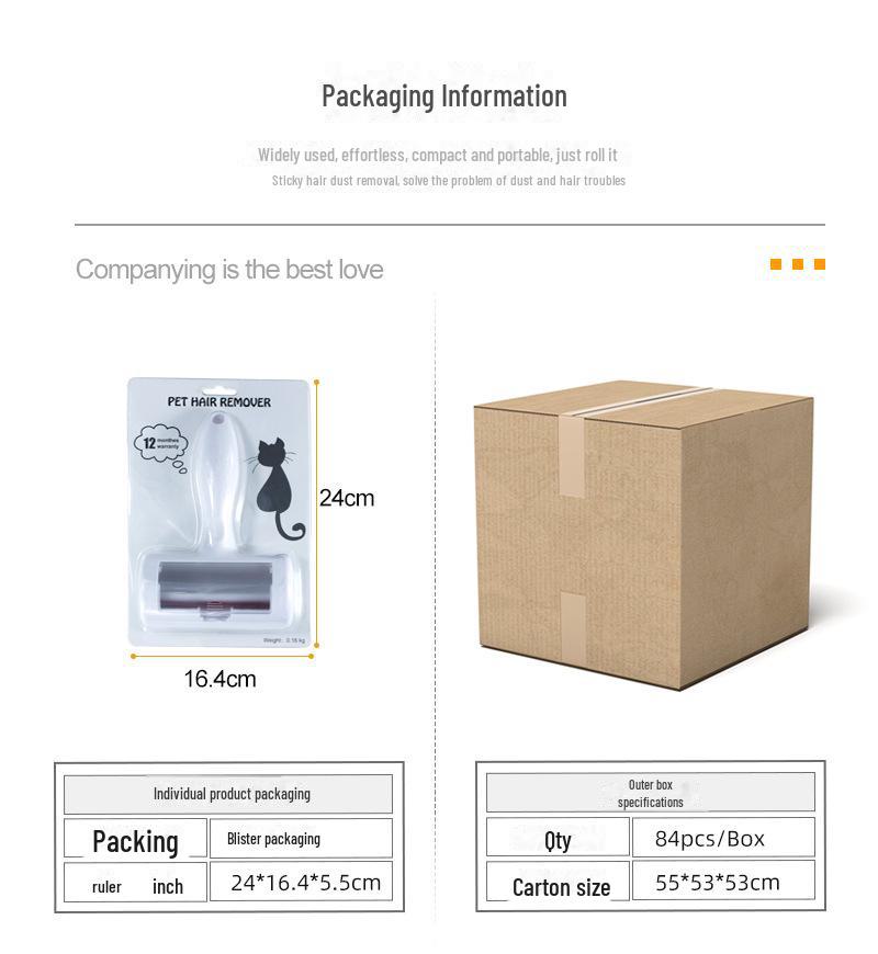 Pet Hair Remover Roller Brush for Cats and Dogs - Sticky Hair Removal Tool