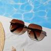 Large Frame Glasses Plain Sunglasses Women Ins Metal Square Sunglasses Men'S Glasses