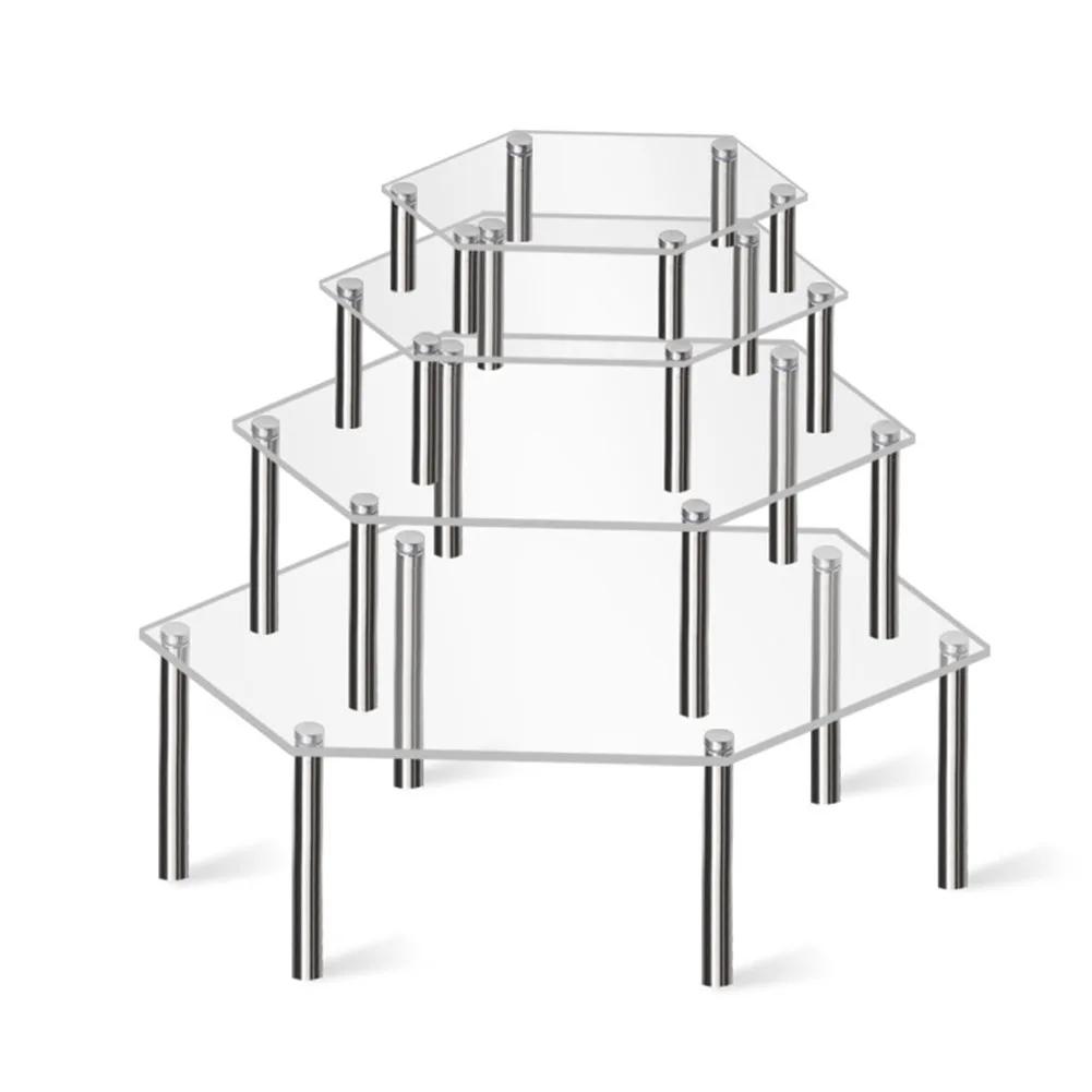 Clear Acrylic Display Stand Wedding Food Desserts Cupcake Perfume Cosmetic Jewelry Small Item Display Storage Racks Party Decor