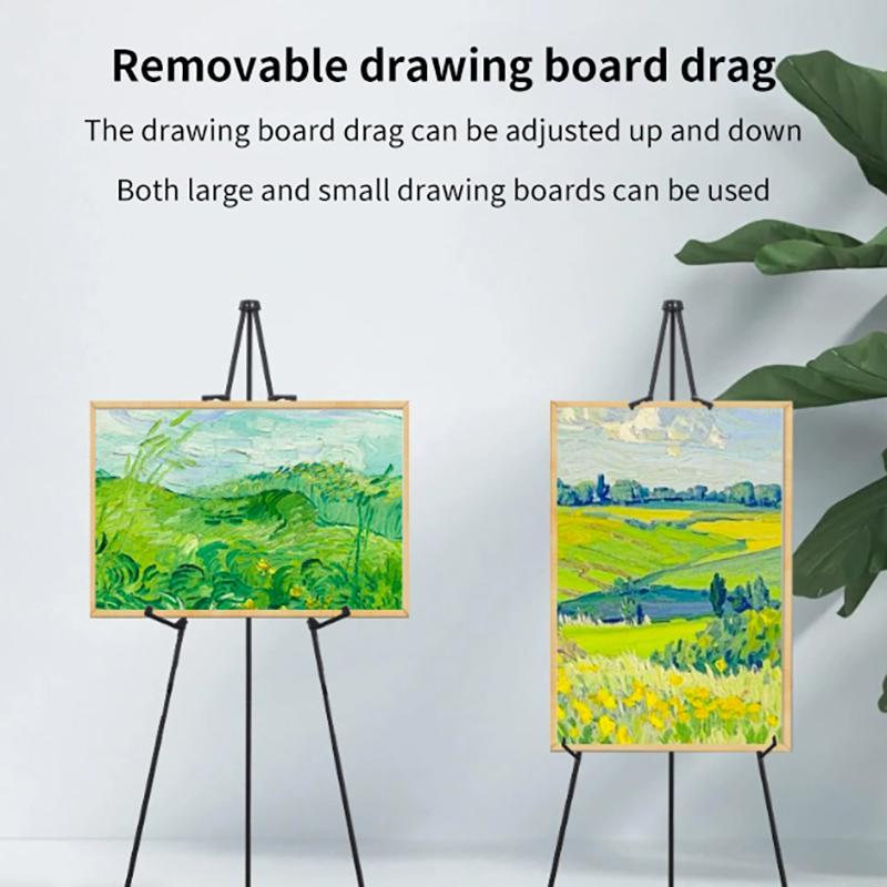 Easel Stand Collapse Adjustable Height Metal Tripod Artist Easel Display Stand With Clip Fixed Poster Wedding Card Display Stand
