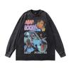 Harajuku Vintage Heavy Vintage Long-Sleeved T-Shirts For Men And Women, Japanese Streets, High Streets, Versatile Casual Base Tops