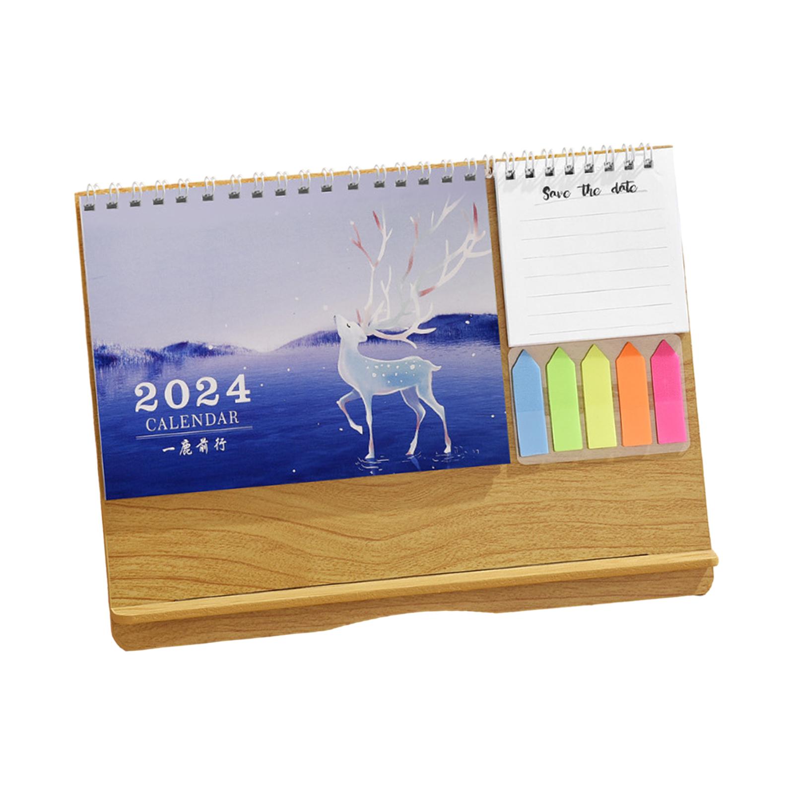 Desktop Calendar 2024 Personal Daily Planner Calendar Standing Flip Calendar
