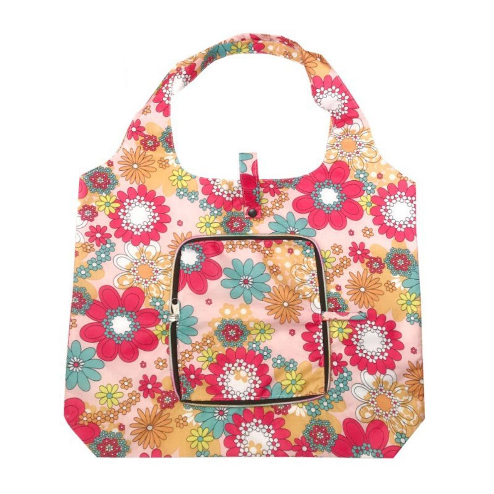 Fashion Various Prints Folding Shopping Bags Nylon Large Capacity Portable Handbag Reusable Travel Essential Shoulder Bags