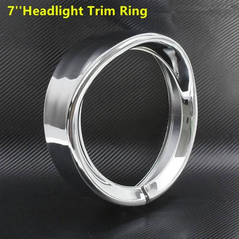 Motorrad Chrom 7'' Scheinwerfer Zierring + 4,5'' Nebelscheinwerfer Abdeckung + Visier Style Blinker Zierring Für Harley Softail FLH Touring